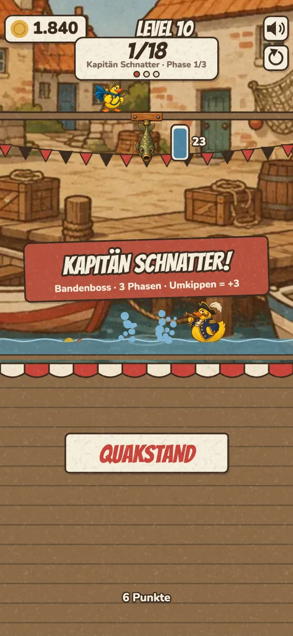 Bandenboss Kapitän Schnatter erscheint